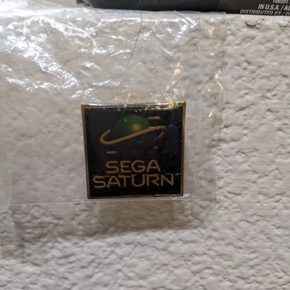 NEW Sega Saturn Console Black Promotional Button Pin Back